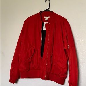 Red bomber jacket
